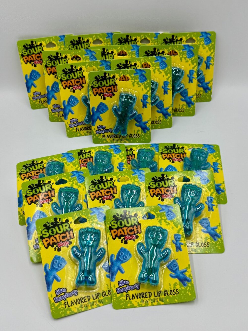 19 Pieces Sour Patch Kids Blue Raspberry Flavored Lip Gloss Bundle